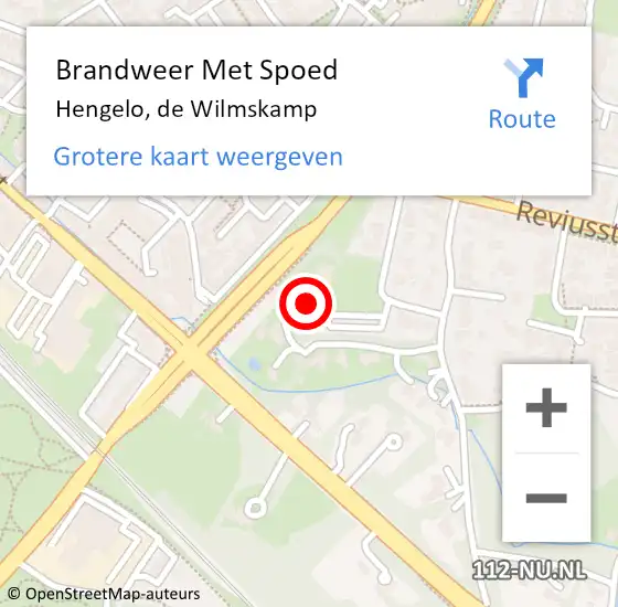 Locatie op kaart van de 112 melding: Brandweer Met Spoed Naar Hengelo, de Wilmskamp op 1 december 2023 14:36