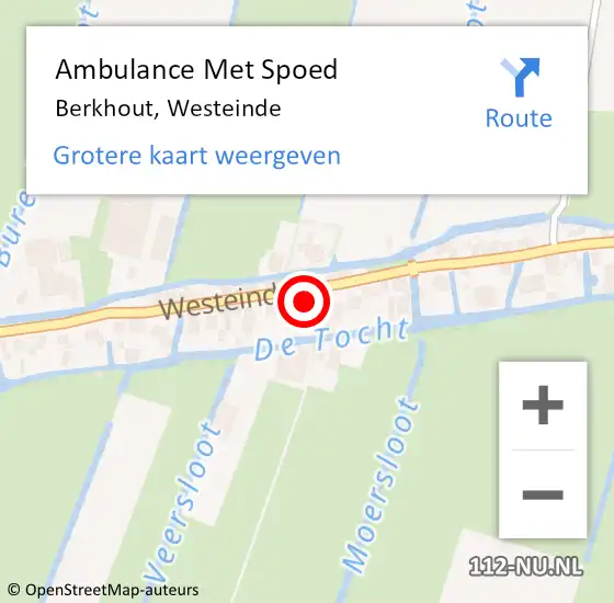 Locatie op kaart van de 112 melding: Ambulance Met Spoed Naar Berkhout, Westeinde op 1 december 2023 15:25
