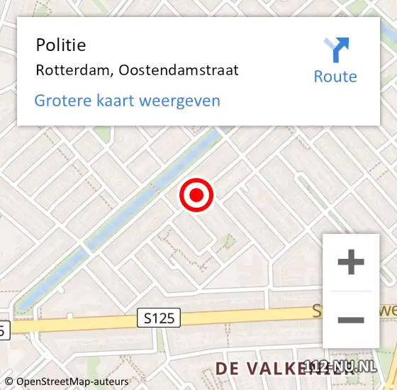 Locatie op kaart van de 112 melding: Politie Rotterdam, Oostendamstraat op 1 december 2023 16:07