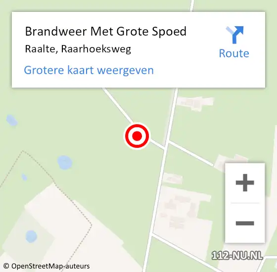 Locatie op kaart van de 112 melding: Brandweer Met Grote Spoed Naar Raalte, Raarhoeksweg op 1 december 2023 17:09