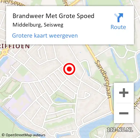 Locatie op kaart van de 112 melding: Brandweer Met Grote Spoed Naar Middelburg, Seisweg op 1 december 2023 17:29