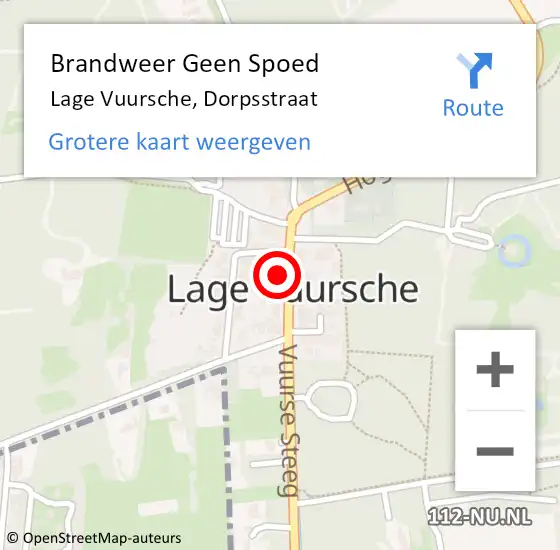 Locatie op kaart van de 112 melding: Brandweer Geen Spoed Naar Lage Vuursche, Dorpsstraat op 1 december 2023 17:57
