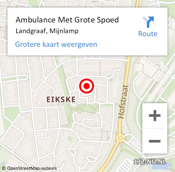 Locatie op kaart van de 112 melding: Ambulance Met Grote Spoed Naar Landgraaf, Mijnlamp op 17 september 2014 07:55