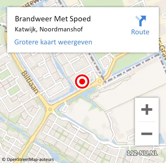 Locatie op kaart van de 112 melding: Brandweer Met Spoed Naar Katwijk, Noordmanshof op 1 december 2023 18:19