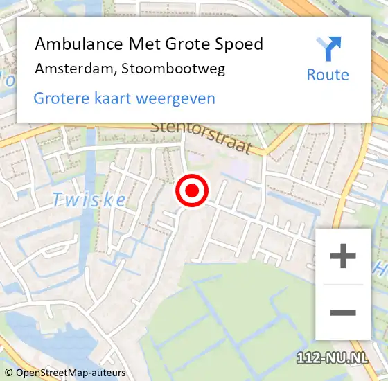 Locatie op kaart van de 112 melding: Ambulance Met Grote Spoed Naar Amsterdam, Stoombootweg op 1 december 2023 19:20