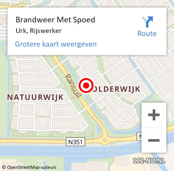 Locatie op kaart van de 112 melding: Brandweer Met Spoed Naar Urk, Rijswerker op 1 december 2023 19:53