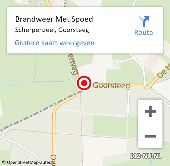 Locatie op kaart van de 112 melding: Brandweer Met Spoed Naar Scherpenzeel, Goorsteeg op 1 december 2023 20:24