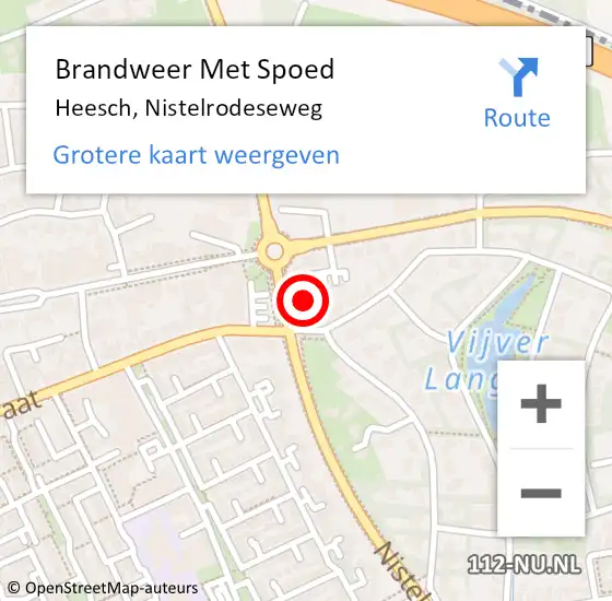Locatie op kaart van de 112 melding: Brandweer Met Spoed Naar Heesch, Nistelrodeseweg op 1 december 2023 20:58