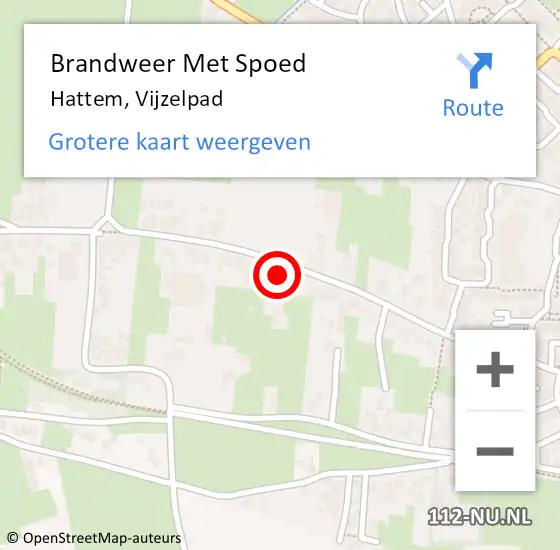 Locatie op kaart van de 112 melding: Brandweer Met Spoed Naar Hattem, Vijzelpad op 1 december 2023 22:21