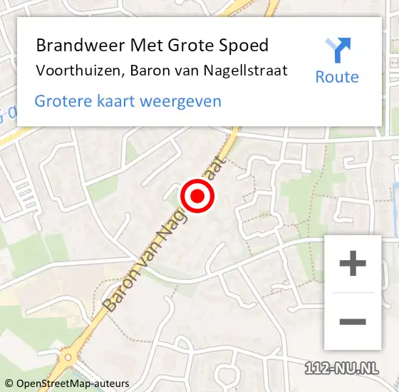 Locatie op kaart van de 112 melding: Brandweer Met Grote Spoed Naar Voorthuizen, Baron van Nagellstraat op 1 december 2023 23:00