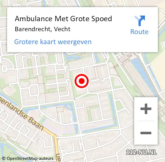 Locatie op kaart van de 112 melding: Ambulance Met Grote Spoed Naar Barendrecht, Vecht op 1 december 2023 23:21