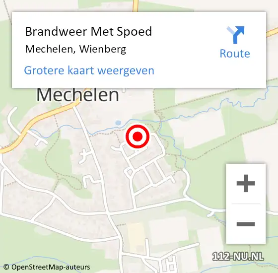 Locatie op kaart van de 112 melding: Brandweer Met Spoed Naar Mechelen, Wienberg op 2 december 2023 01:13