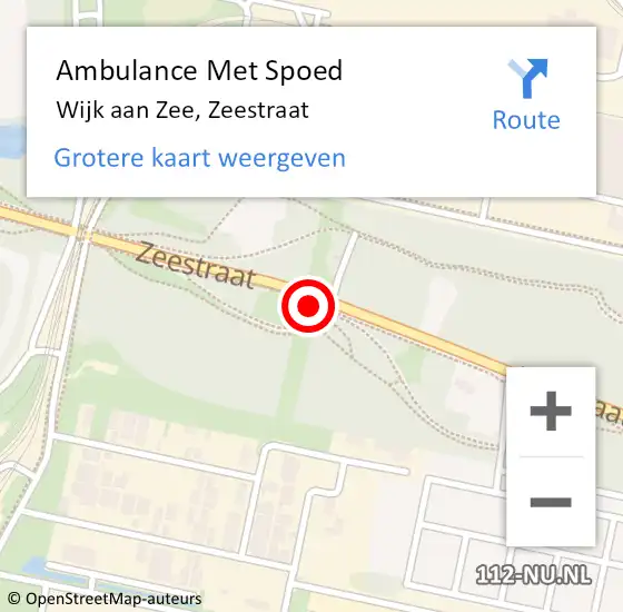 Locatie op kaart van de 112 melding: Ambulance Met Spoed Naar Wijk aan Zee, Zeestraat op 2 december 2023 01:19