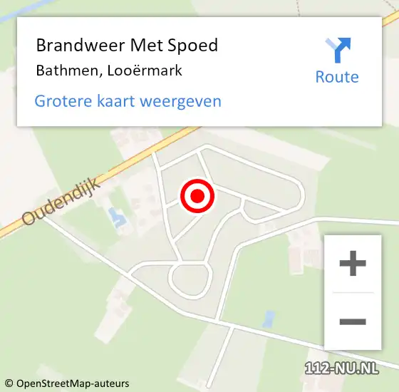 Locatie op kaart van de 112 melding: Brandweer Met Spoed Naar Bathmen, Looërmark op 2 december 2023 01:34
