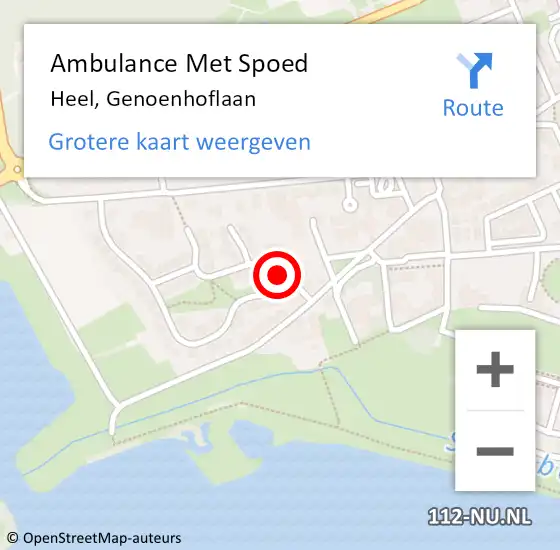 Locatie op kaart van de 112 melding: Ambulance Met Spoed Naar Heel, Genoenhoflaan op 2 december 2023 02:19
