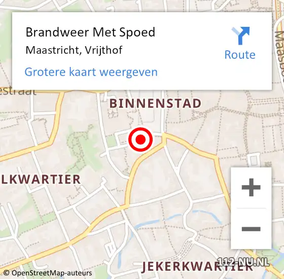 Locatie op kaart van de 112 melding: Brandweer Met Spoed Naar Maastricht, Vrijthof op 2 december 2023 03:44