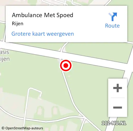 Locatie op kaart van de 112 melding: Ambulance Met Spoed Naar Rijen op 2 december 2023 05:27