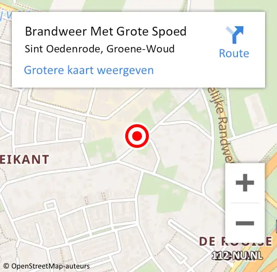 Locatie op kaart van de 112 melding: Brandweer Met Grote Spoed Naar Sint Oedenrode, Groene-Woud op 2 december 2023 06:49