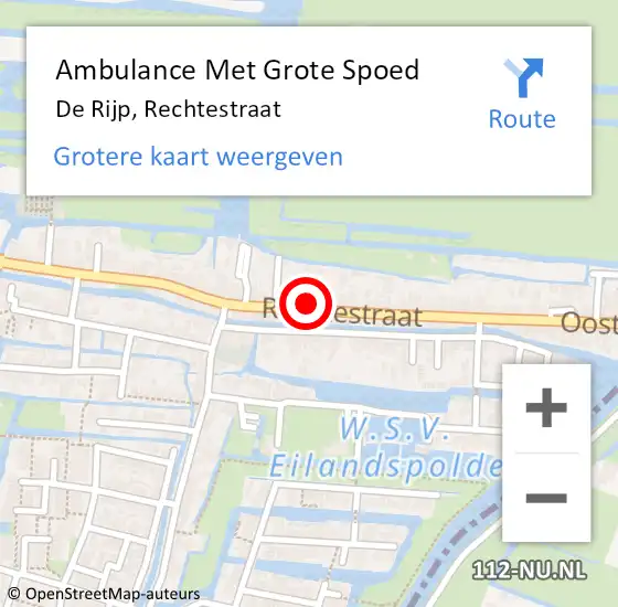 Locatie op kaart van de 112 melding: Ambulance Met Grote Spoed Naar De Rijp, Rechtestraat op 2 december 2023 08:24