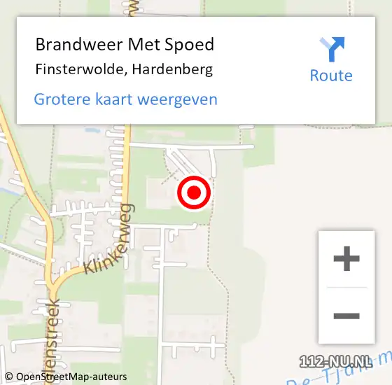 Locatie op kaart van de 112 melding: Brandweer Met Spoed Naar Finsterwolde, Hardenberg op 2 december 2023 08:43