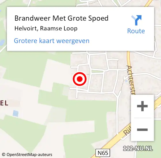 Locatie op kaart van de 112 melding: Brandweer Met Grote Spoed Naar Helvoirt, Raamse Loop op 2 december 2023 08:44