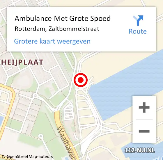 Locatie op kaart van de 112 melding: Ambulance Met Grote Spoed Naar Rotterdam, Zaltbommelstraat op 2 december 2023 09:31