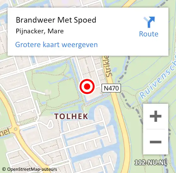 Locatie op kaart van de 112 melding: Brandweer Met Spoed Naar Pijnacker, Mare op 2 december 2023 09:43