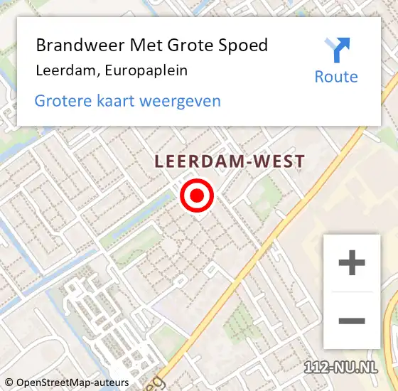 Locatie op kaart van de 112 melding: Brandweer Met Grote Spoed Naar Leerdam, Europaplein op 2 december 2023 10:28