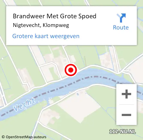 Locatie op kaart van de 112 melding: Brandweer Met Grote Spoed Naar Nigtevecht, Klompweg op 2 december 2023 10:36