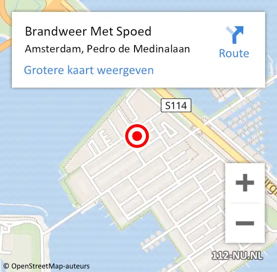 Locatie op kaart van de 112 melding: Brandweer Met Spoed Naar Amsterdam, Pedro de Medinalaan op 2 december 2023 12:00