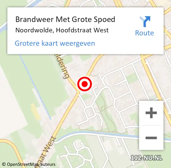 Locatie op kaart van de 112 melding: Brandweer Met Grote Spoed Naar Noordwolde, Hoofdstraat West op 2 december 2023 12:18