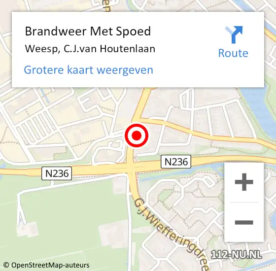 Locatie op kaart van de 112 melding: Brandweer Met Spoed Naar Weesp, C.J.van Houtenlaan op 2 december 2023 12:22