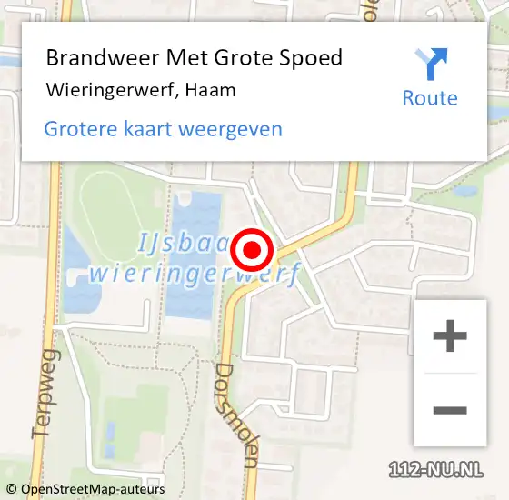 Locatie op kaart van de 112 melding: Brandweer Met Grote Spoed Naar Wieringerwerf, Haam op 2 december 2023 13:16