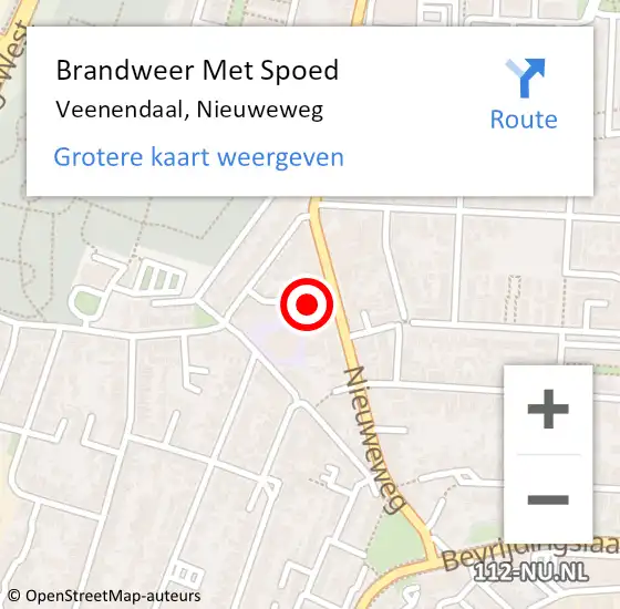 Locatie op kaart van de 112 melding: Brandweer Met Spoed Naar Veenendaal, Nieuweweg op 2 december 2023 13:31