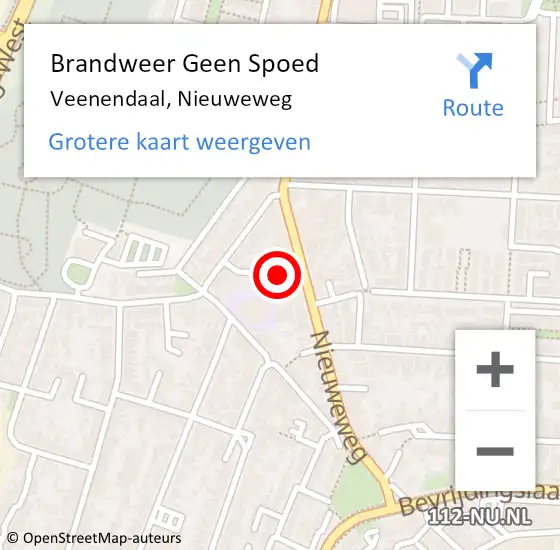 Locatie op kaart van de 112 melding: Brandweer Geen Spoed Naar Veenendaal, Nieuweweg op 2 december 2023 13:32