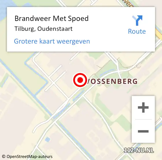 Locatie op kaart van de 112 melding: Brandweer Met Spoed Naar Tilburg, Oudenstaart op 2 december 2023 14:16