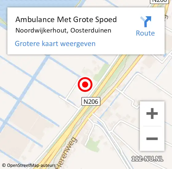 Locatie op kaart van de 112 melding: Ambulance Met Grote Spoed Naar Noordwijkerhout, Oosterduinen op 2 december 2023 14:21