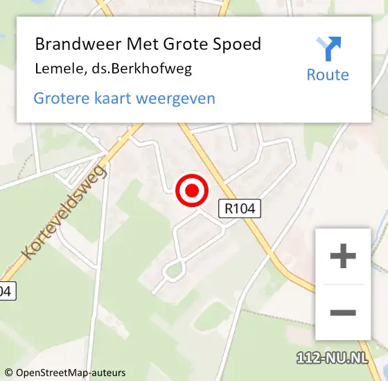 Locatie op kaart van de 112 melding: Brandweer Met Grote Spoed Naar Lemele, ds.Berkhofweg op 2 december 2023 14:47