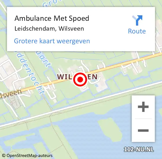 Locatie op kaart van de 112 melding: Ambulance Met Spoed Naar Leidschendam, Wilsveen op 2 december 2023 15:04