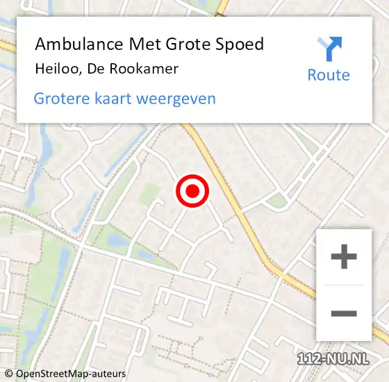 Locatie op kaart van de 112 melding: Ambulance Met Grote Spoed Naar Heiloo, De Rookamer op 2 december 2023 15:09