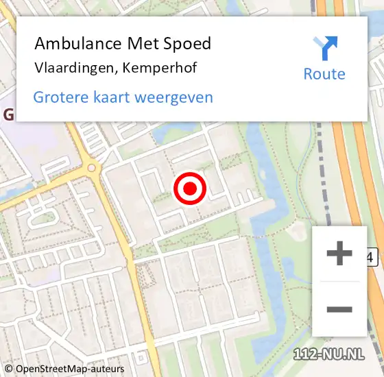 Locatie op kaart van de 112 melding: Ambulance Met Spoed Naar Vlaardingen, Kemperhof op 2 december 2023 15:57