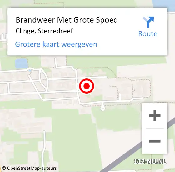 Locatie op kaart van de 112 melding: Brandweer Met Grote Spoed Naar Clinge, Sterredreef op 2 december 2023 16:12