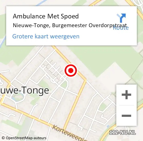 Locatie op kaart van de 112 melding: Ambulance Met Spoed Naar Nieuwe-Tonge, Burgemeester Overdorpstraat op 2 december 2023 16:14