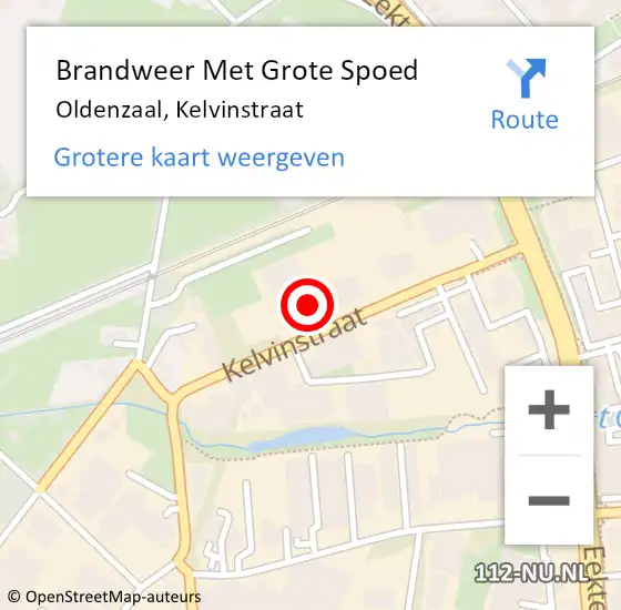 Locatie op kaart van de 112 melding: Brandweer Met Grote Spoed Naar Oldenzaal, Kelvinstraat op 2 december 2023 16:14