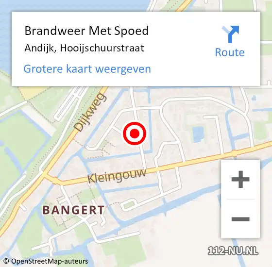 Locatie op kaart van de 112 melding: Brandweer Met Spoed Naar Andijk, Hooijschuurstraat op 17 september 2014 09:30