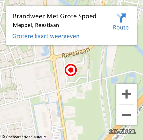 Locatie op kaart van de 112 melding: Brandweer Met Grote Spoed Naar Meppel, Reestlaan op 2 december 2023 17:19