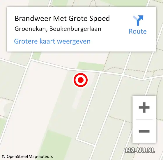 Locatie op kaart van de 112 melding: Brandweer Met Grote Spoed Naar Groenekan, Beukenburgerlaan op 2 december 2023 18:12