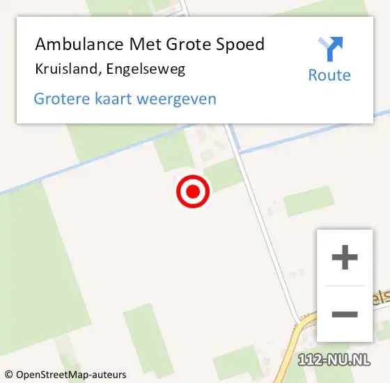Locatie op kaart van de 112 melding: Ambulance Met Grote Spoed Naar Kruisland, Engelseweg op 17 september 2014 09:42