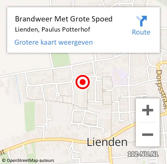 Locatie op kaart van de 112 melding: Brandweer Met Grote Spoed Naar Lienden, Paulus Potterhof op 2 december 2023 18:37