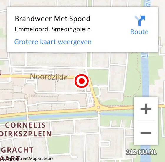 Locatie op kaart van de 112 melding: Brandweer Met Spoed Naar Emmeloord, Smedingplein op 2 december 2023 18:54